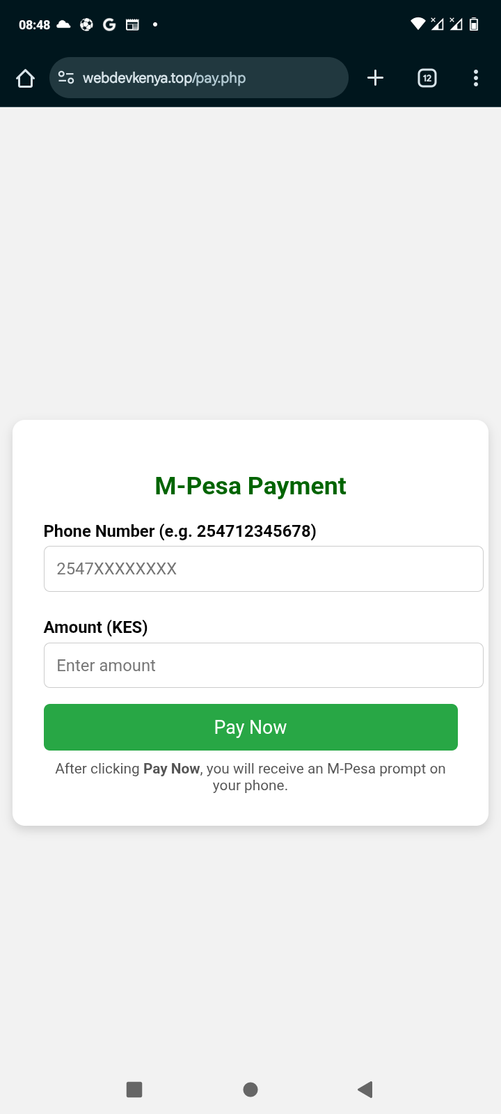 Mpesa intergration